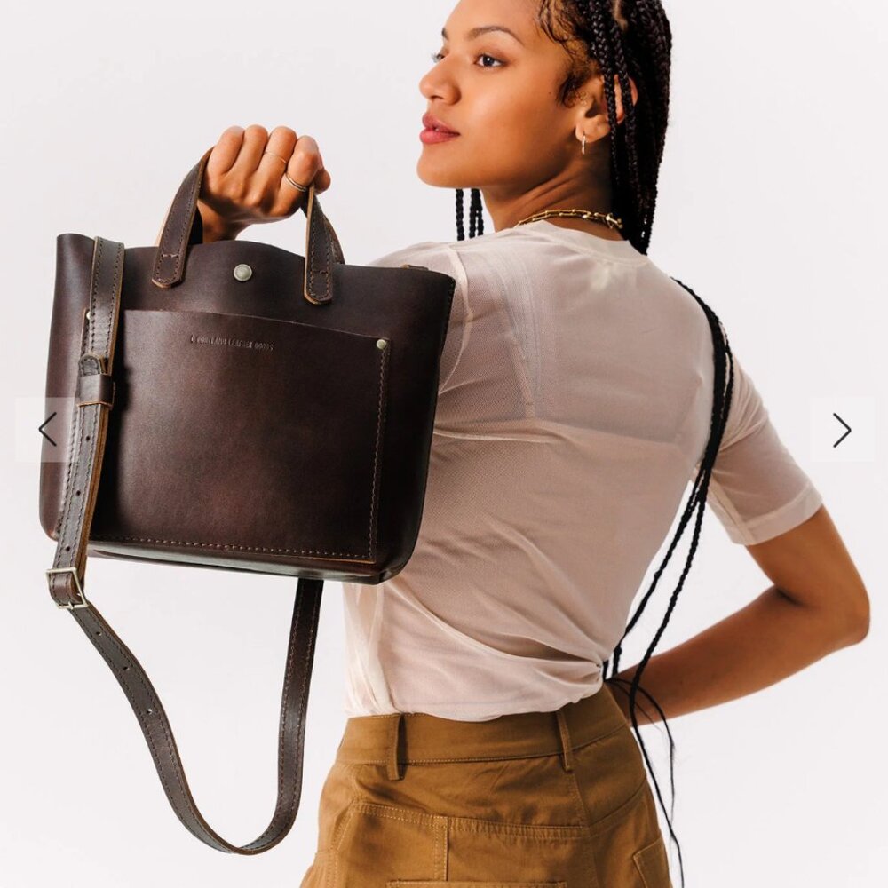Portland Leather Goods Mini Crossbody Tote - Grizzly - Picture 3 of 7